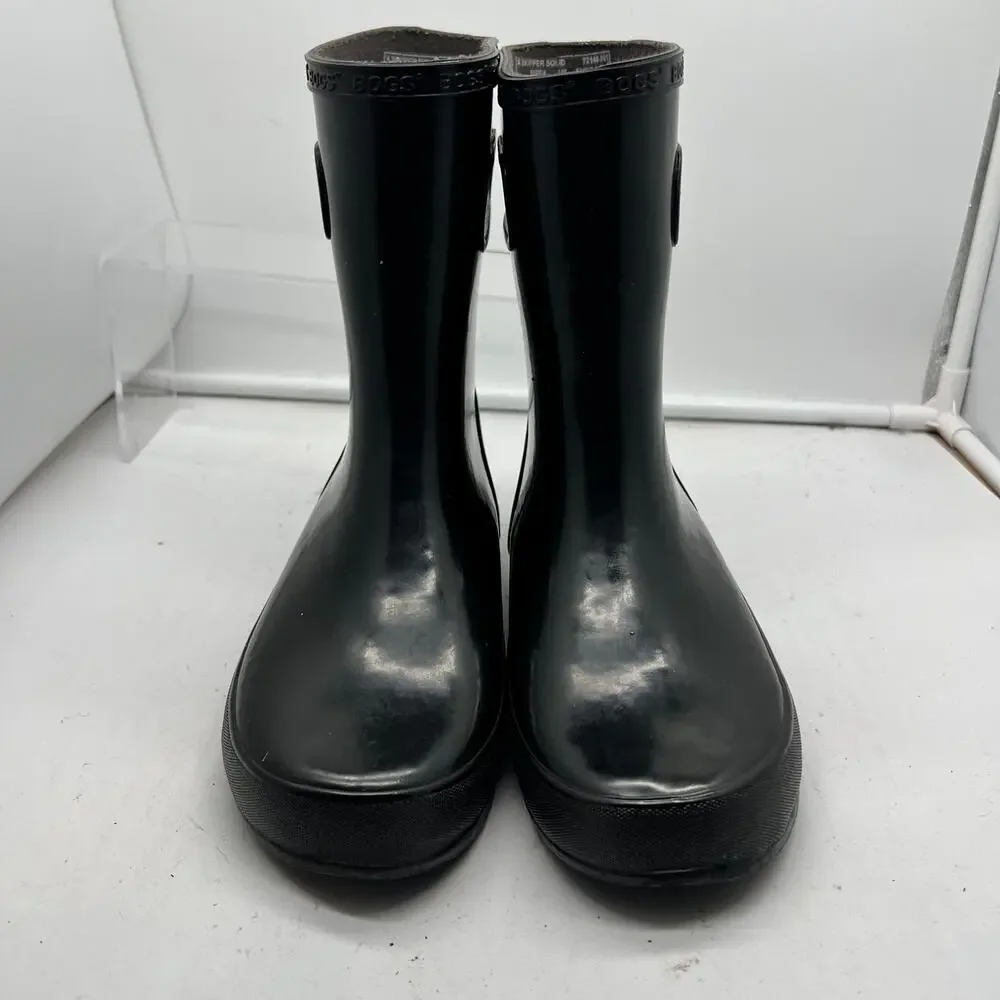 Bogs Boots Kids Youth 5 Skipper Rain Rubber Pull On Black
